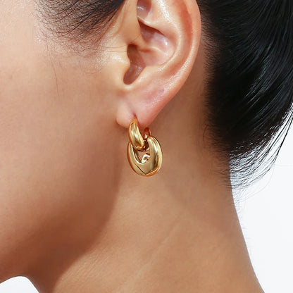 MamacitaSlay 316L Stainless Steel Geometric Earrings Waterproof 18K Gold Plated Jewelry Women's Minimalist Earrings Cute Gifts