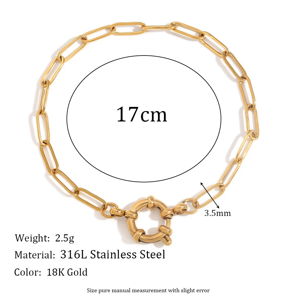 MamacitaSlay Classic Paper Clip Chain Blade Chain O Chain NK Chain Women's Hand Bracelets Trendy Women's Stainless Steel Jewelry