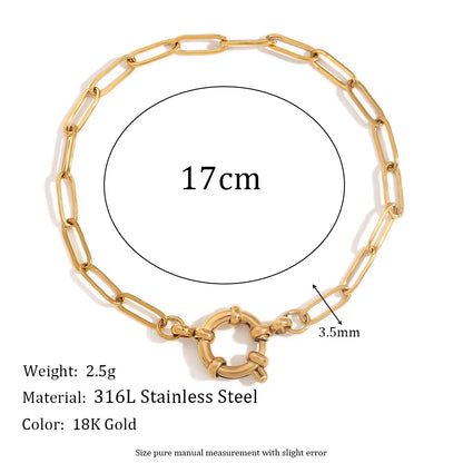 MamacitaSlay Classic Paper Clip Chain Blade Chain O Chain NK Chain Women's Hand Bracelets Trendy Women's Stainless Steel Jewelry