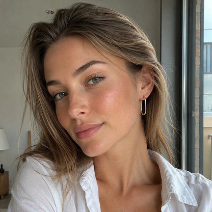 MamacitaSlay Classic Multi-Size U-Shape Hoops 18K Gold Plated Women's Earrings Waterproof 316L Stainless Steel Women's Jewelry