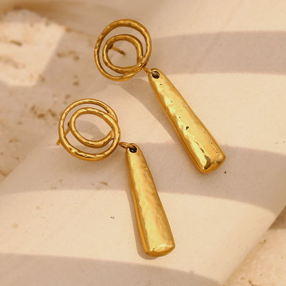 MamacitaSlay Creative 18K Gold Plated Stainless Steel Spiral Earrings, Popular Waterproof Jewelry Women's Charm Earrings Gift