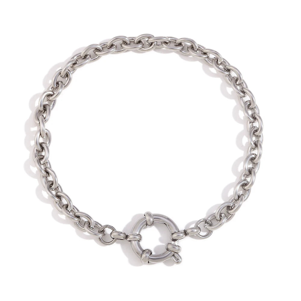 MamacitaSlay Classic Paper Clip Chain Blade Chain O Chain NK Chain Women's Hand Bracelets Trendy Women's Stainless Steel Jewelry