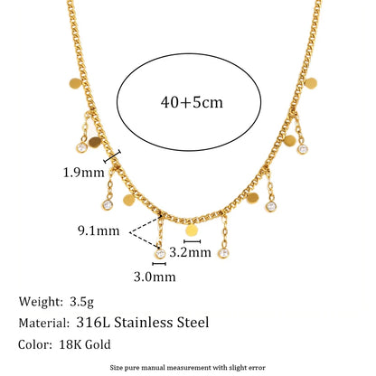 MamacitaSlay 316L Stainless Steel Zircon Flower Stackable Necklace Party Waterproof Neck Jewelry Women's Elegant Necklace Gift