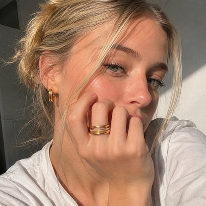 MamacitaSlay Unique Cool Three/Four Fingers Chain Shape Variable Hiphop Rings Stainless Steel Trendy Accessories Women Men Gifts