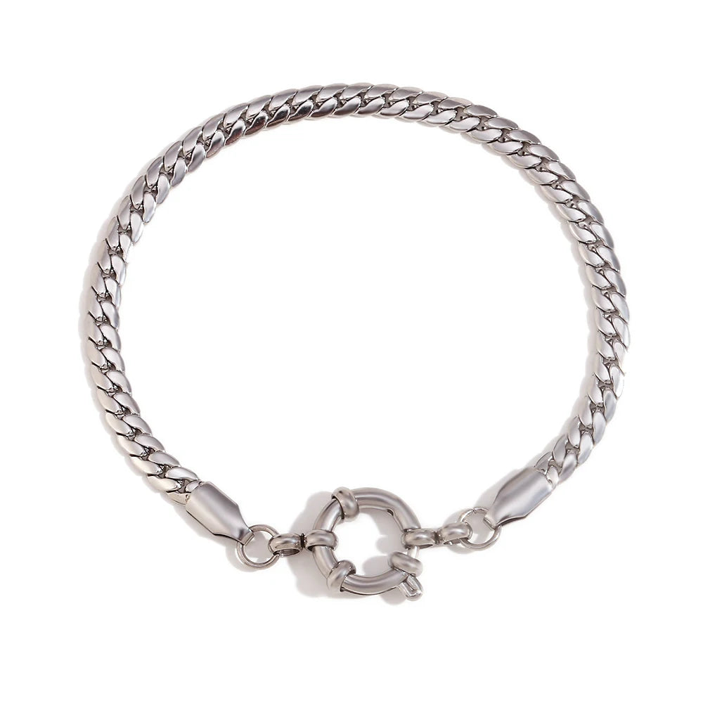 MamacitaSlay Classic Paper Clip Chain Blade Chain O Chain NK Chain Women's Hand Bracelets Trendy Women's Stainless Steel Jewelry