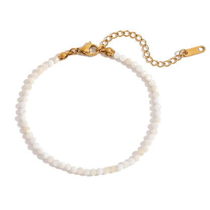 MamacitaSlay Summer 3mm natural stone amazonite Turquoise Jade Larimar Bracelet on the leg Waterproof Anklets jewellery women
