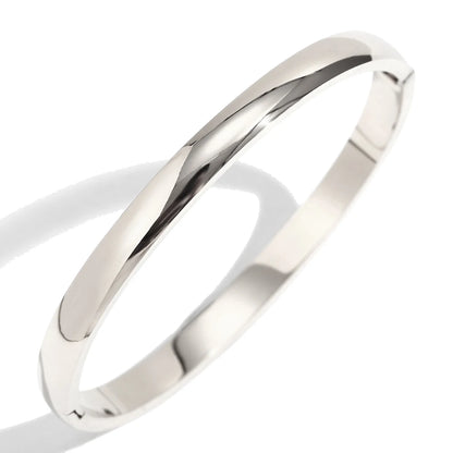MamacitaSlay 316L Stainless Steel Plain Polished Multiple Sizes Cuff Bangle 18K Gold Plated Waterproof Jewelry For Women  Gift