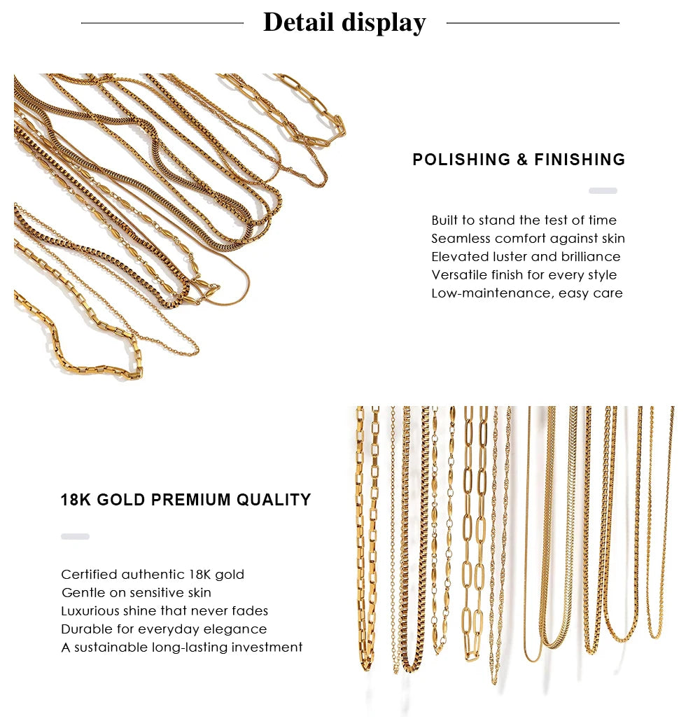 MamacitaSlay Water Wave Chain Snake Chain Women's 316L Stainless Steel Necklace Bracelets Belly Chain Various Styles Jewelry