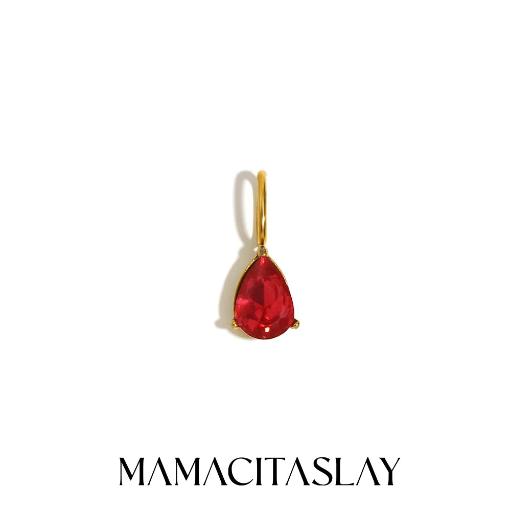 MamacitaSlay 316L Stainless Steel Zircon December Birthstone Charms Earrings Necklaces Bracelets DIY Pendant Waterproof Jewelry