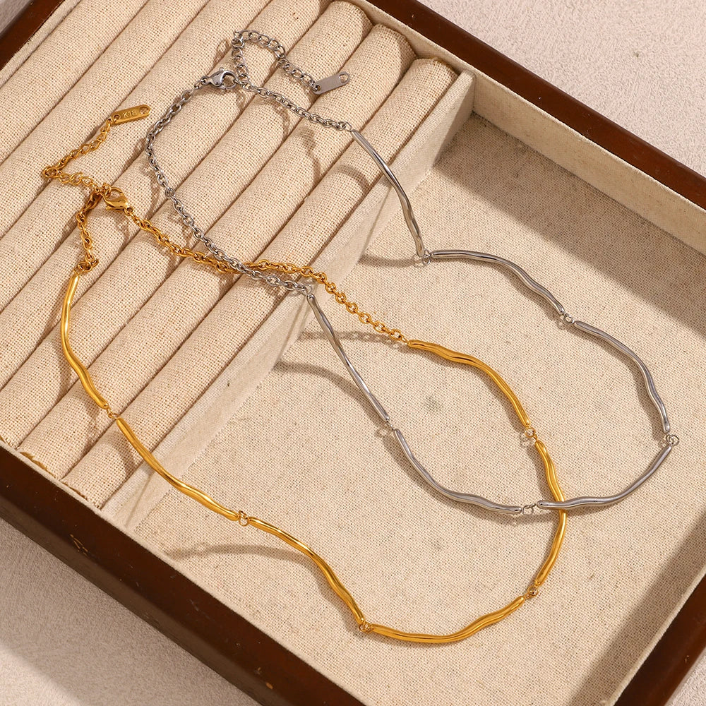 MamacitaSlay Classic 316L Stainless Steel Irregular Necklace Party Waterproof Jewelry Unique Cool Neck Jewelry Neutral Necklace