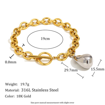 MamacitaSlay 316L Stainless Steel Irregular Pendant Necklace Bracelet Earring Set For Women's Charm Waterproof Jewelry Set Gift