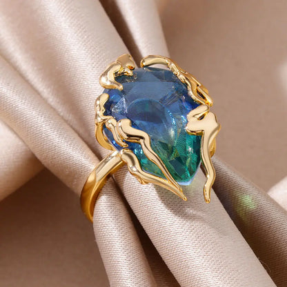 Zircon Flame Drop Ring for Women