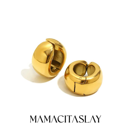 MamacitaSlay 316L Stainless Steel MINI Wide Edge Earclip Party Waterproof Jewelry Women's Simple Classic Statement Earring Gift