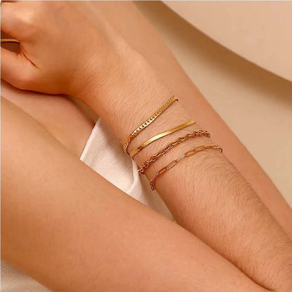 MamacitaSlay Classic Paper Clip Chain Blade Chain O Chain NK Chain Women's Hand Bracelets Trendy Women's Stainless Steel Jewelry