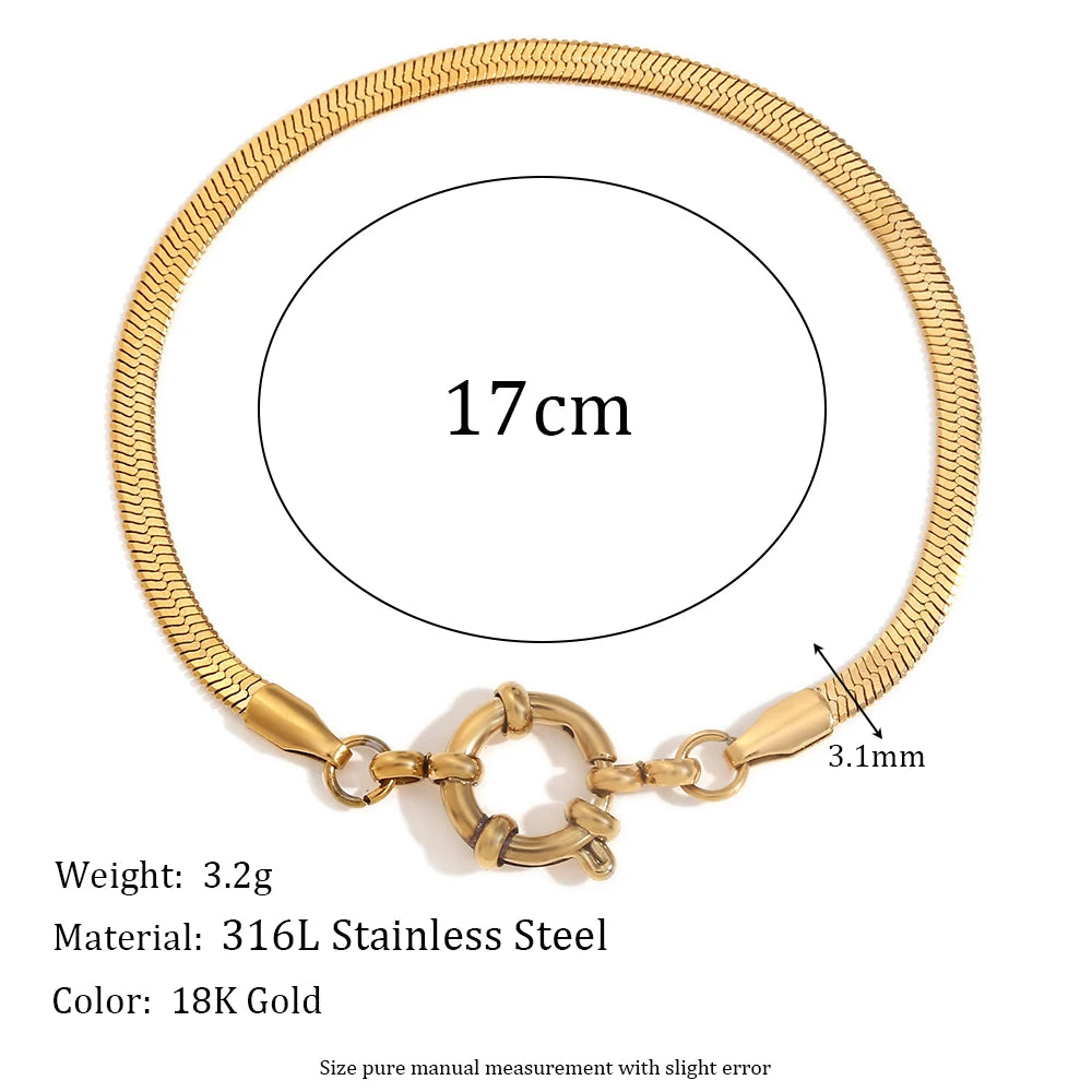 MamacitaSlay Classic Paper Clip Chain Blade Chain O Chain NK Chain Women's Hand Bracelets Trendy Women's Stainless Steel Jewelry