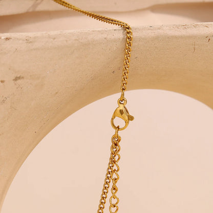 MamacitaSlay Minimalist Stainless Steel Zircon Sun Moon Star Zircon Pendant Necklace Creative Waterproof Jewelry Women's Gift