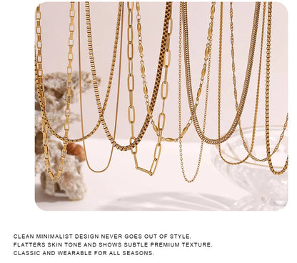 MamacitaSlay Water Wave Chain Snake Chain Women's 316L Stainless Steel Necklace Bracelets Belly Chain Various Styles Jewelry