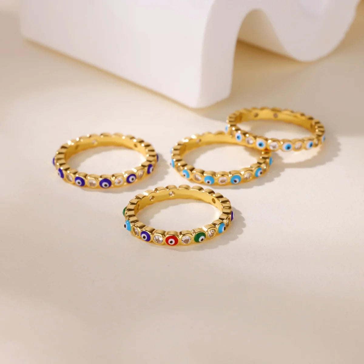 Stainless Steel Evil Eye Finger Ring Lucky Aesthetic Turkish Waterproof