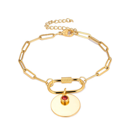 Circle of Love Engraved Birthstone Bracelet