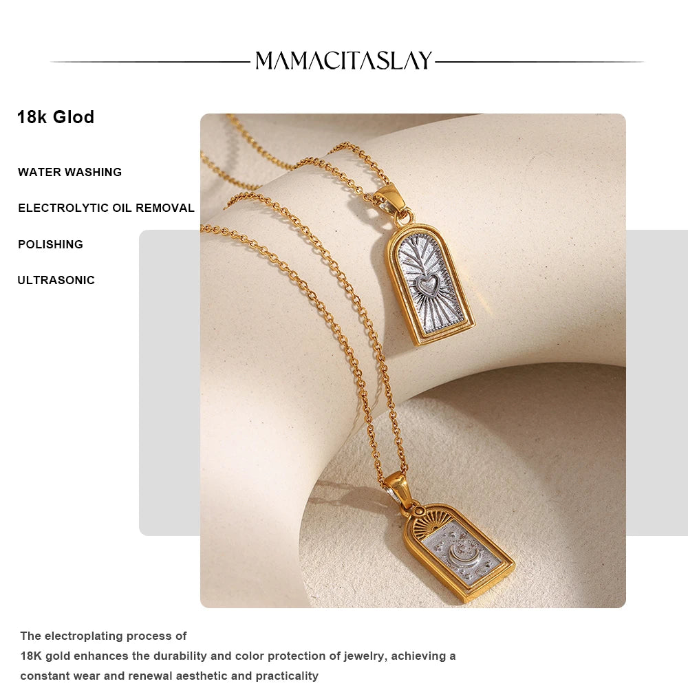 MamacitaSlay 316L Stainless Steel Star Moon Heart Insect Necklace Party Waterproof Neck Jewelry Women's Charm Necklace 2025 Gift