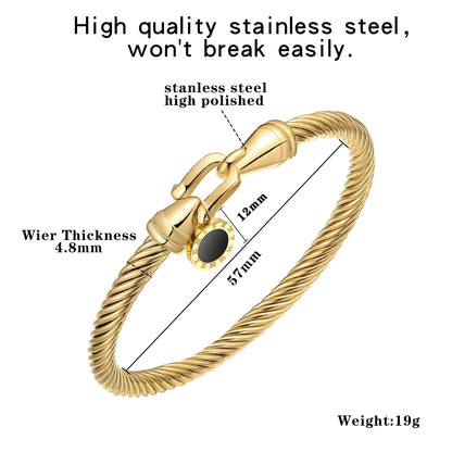 Roman Numeral Bangle with Hook Clasp