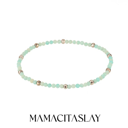 MamacitaSlay 316L Stainless Steel Natural Stone Necklace Elastic Rope Bracelet Handmade Waterproof Jewelry Women's Classic Gift