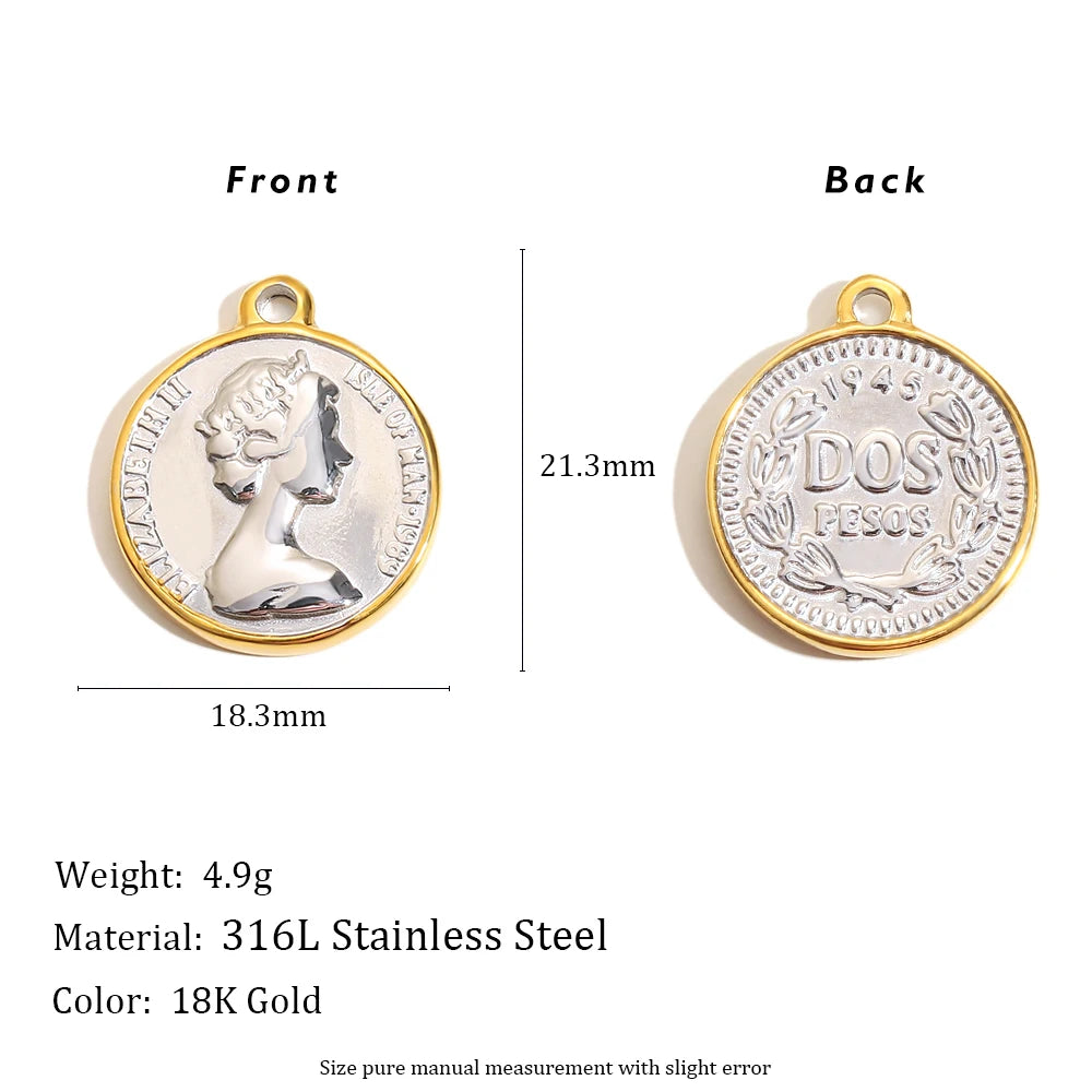 MamacitaSlay 316L Stainless Steel Zircon Star Portrait Letter Charms Necklace Earrings Bracelet DIY Accessories Women's Ornament