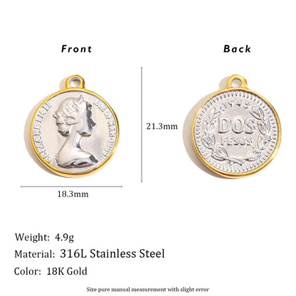 MamacitaSlay 316L Stainless Steel Zircon Star Portrait Letter Charms Necklace Earrings Bracelet DIY Accessories Women's Ornament