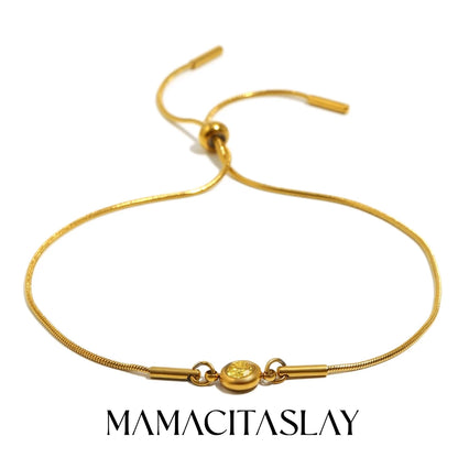 MamacitaSlay 316L Stainless Steel Zircon December Birthstone Adjustable Bracelet Waterproof Wrist Jewelry Women's Charm Bracelet