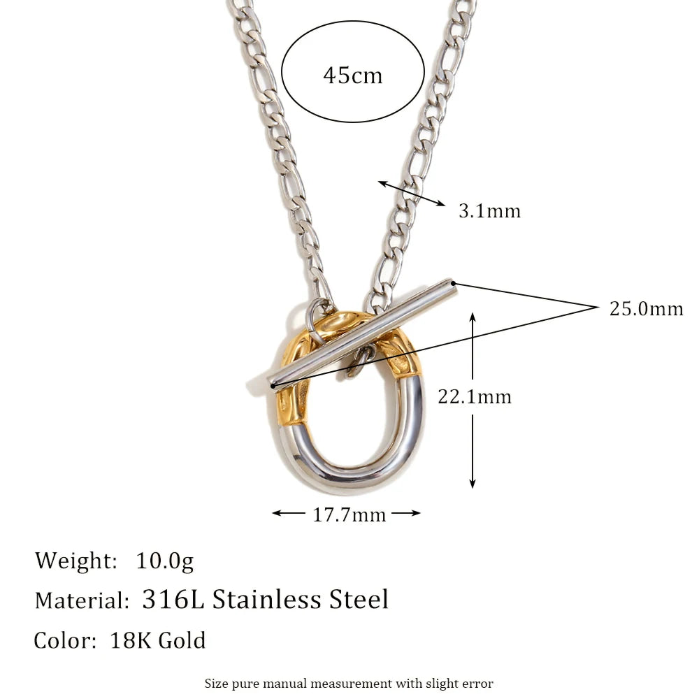 MamacitaSlay Unique 316L Stainless Steel OT Buckle Necklace Party Creative Waterproof Jewelry Unisex Charm Gift High Quality