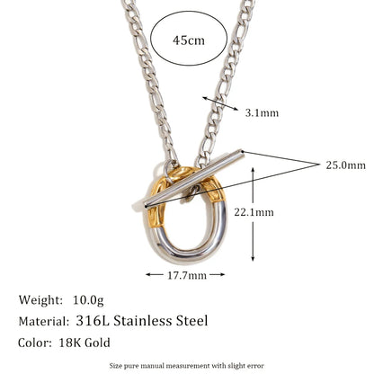 MamacitaSlay Unique 316L Stainless Steel OT Buckle Necklace Party Creative Waterproof Jewelry Unisex Charm Gift High Quality