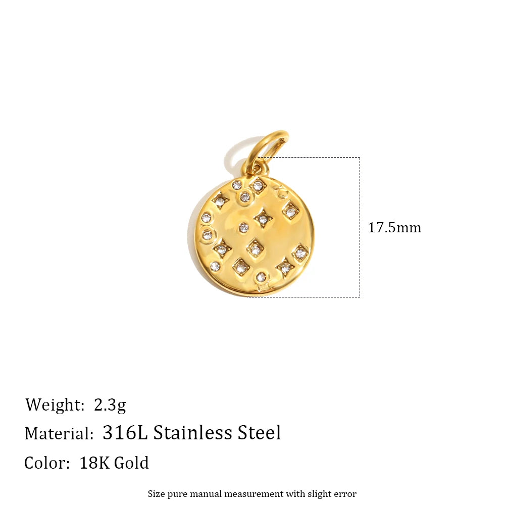 MamacitaSlay 316L Stainless Steel Zircon Star Portrait Letter Charms Necklace Earrings Bracelet DIY Accessories Women's Ornament