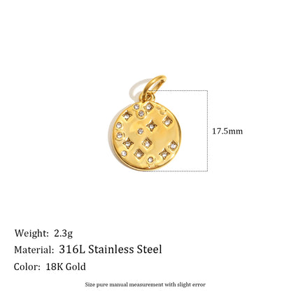 MamacitaSlay 316L Stainless Steel Zircon Star Portrait Letter Charms Necklace Earrings Bracelet DIY Accessories Women's Ornament