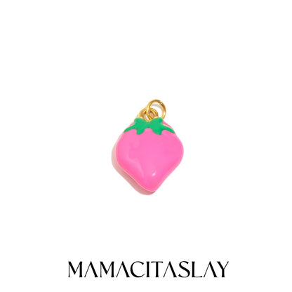 MamacitaSlay Stainless Steel Resin Tropical Fruit Charms Earrings Necklace Bracelet DIY Accessories Women's Waterproof Pendant