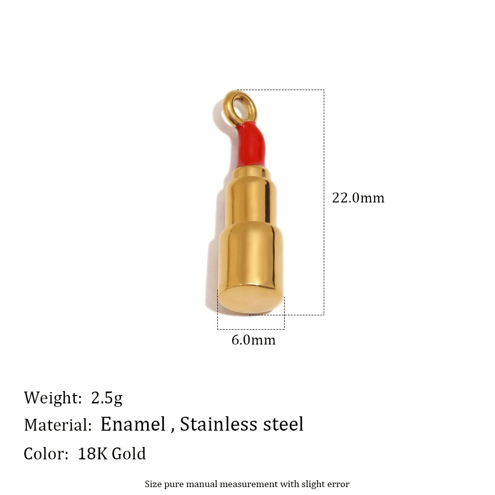 MamacitaSlay 316L Stainless Steel Fruit Enamel Charms 18K Gold Plated Waterproof Jewelry For DIY Bracelet Necklace Pendant Gifts