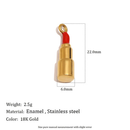 MamacitaSlay 316L Stainless Steel Fruit Enamel Charms 18K Gold Plated Waterproof Jewelry For DIY Bracelet Necklace Pendant Gifts