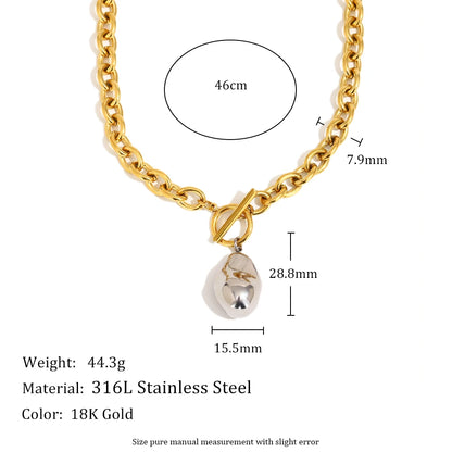 MamacitaSlay 316L Stainless Steel Irregular Pendant Necklace Bracelet Earring Set For Women's Charm Waterproof Jewelry Set Gift