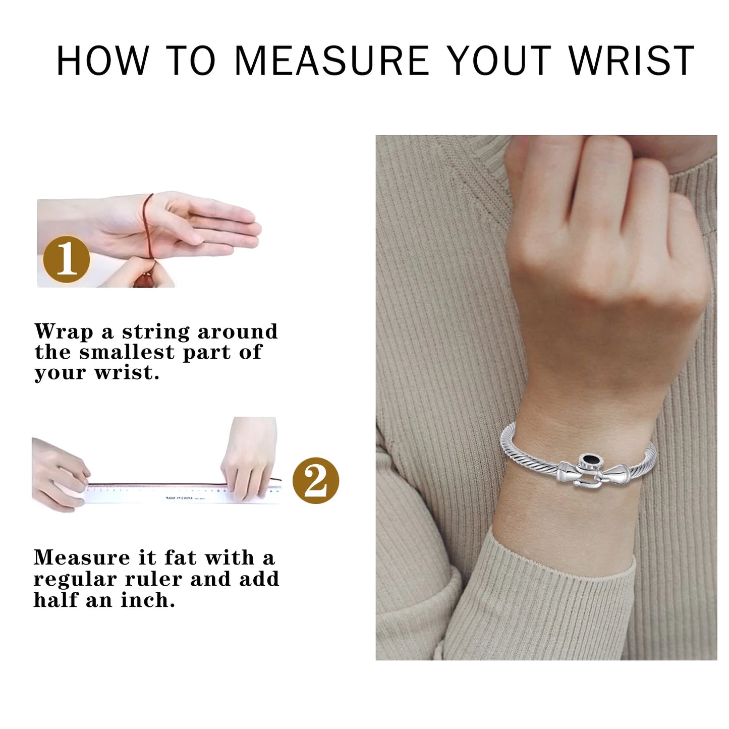 Roman Numeral Bangle with Hook Clasp