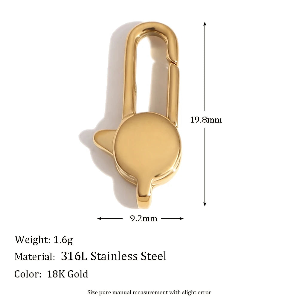 MamacitaSlay 316L Stainless Steel 18K Gold Plated Spring Ring Clasps Oval Carabiner Clasps Jewelry For DIY Bracelet Necklace
