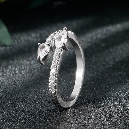 Zircon Studded Nail Wrap Ring