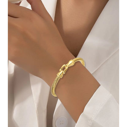 Roman Numeral Bangle with Hook Clasp