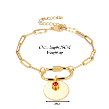 Circle of Love Engraved Birthstone Bracelet