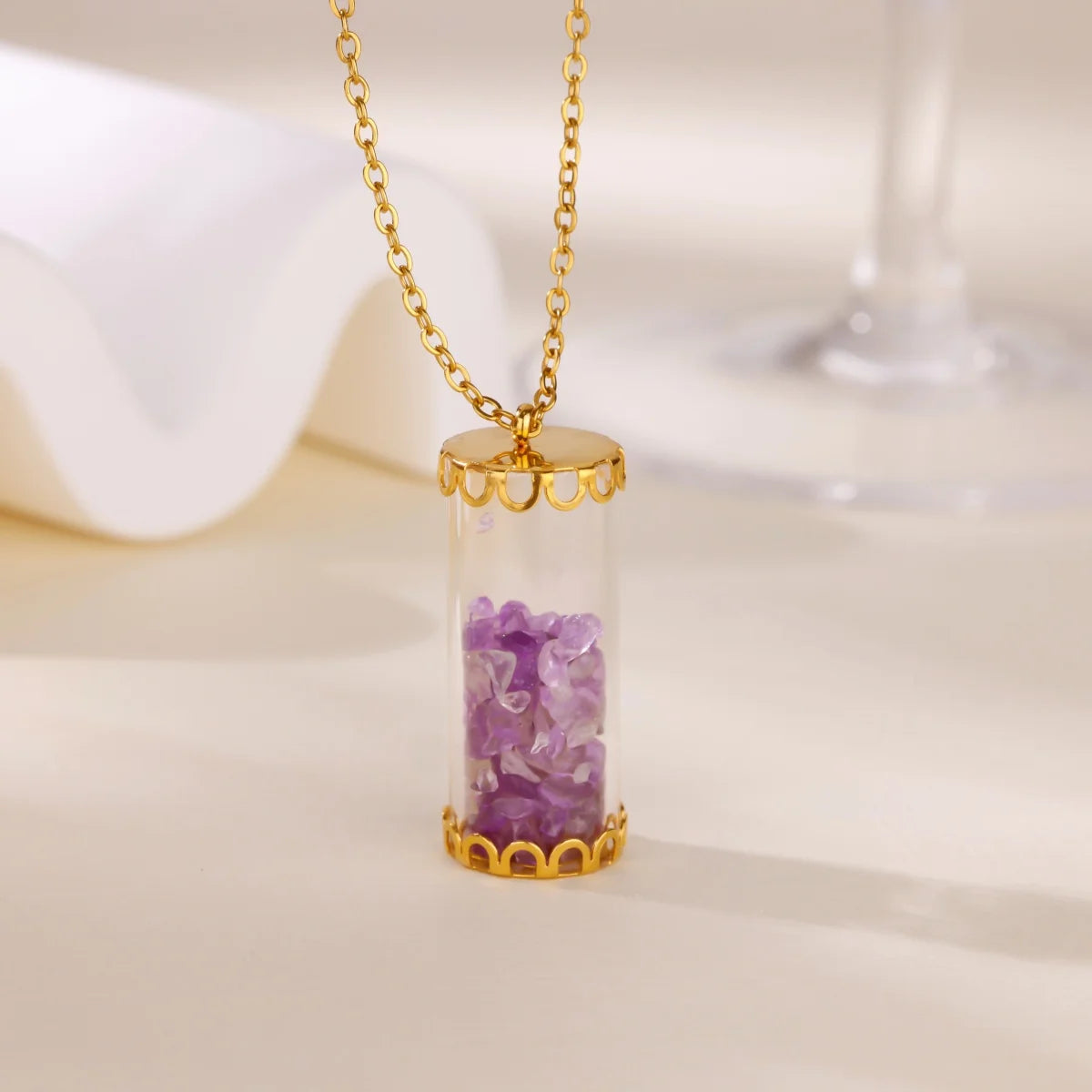 Stainless Steel Wishing Bottle Pendent Necklaces Charm Trendy Necklaces Waterproof