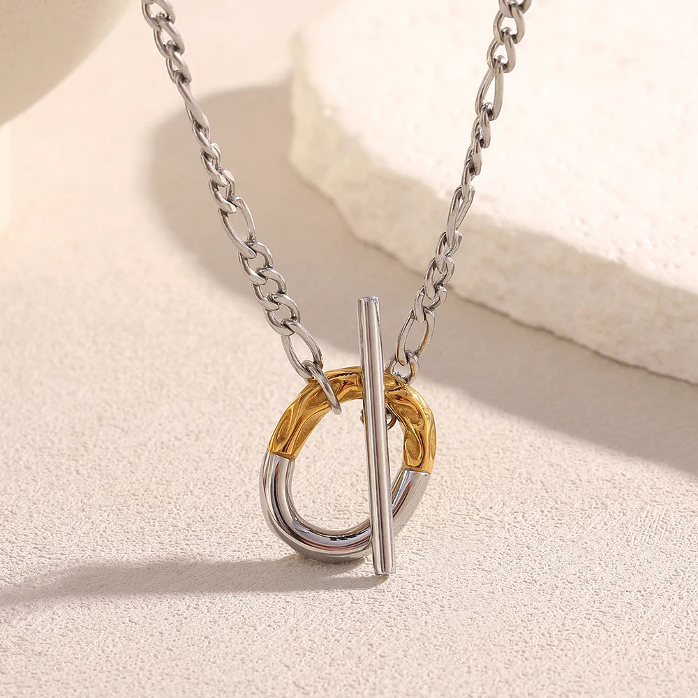 MamacitaSlay Unique 316L Stainless Steel OT Buckle Necklace Party Creative Waterproof Jewelry Unisex Charm Gift High Quality