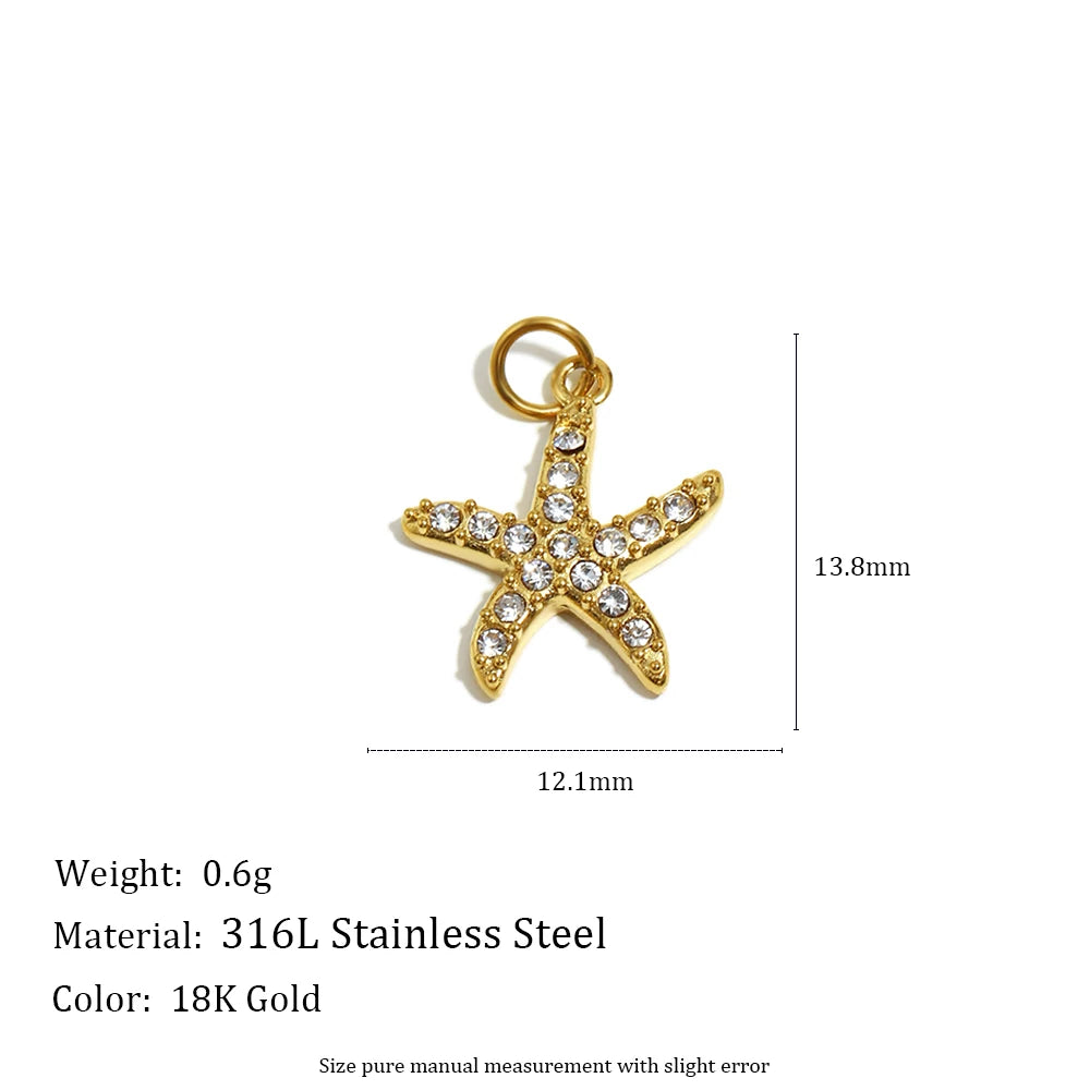 MamacitaSlay 316L Stainless Steel Enamel Ocean Style Fish Charms Earrings Necklace Bracelet DIY Pendant Women's Handmade Gift