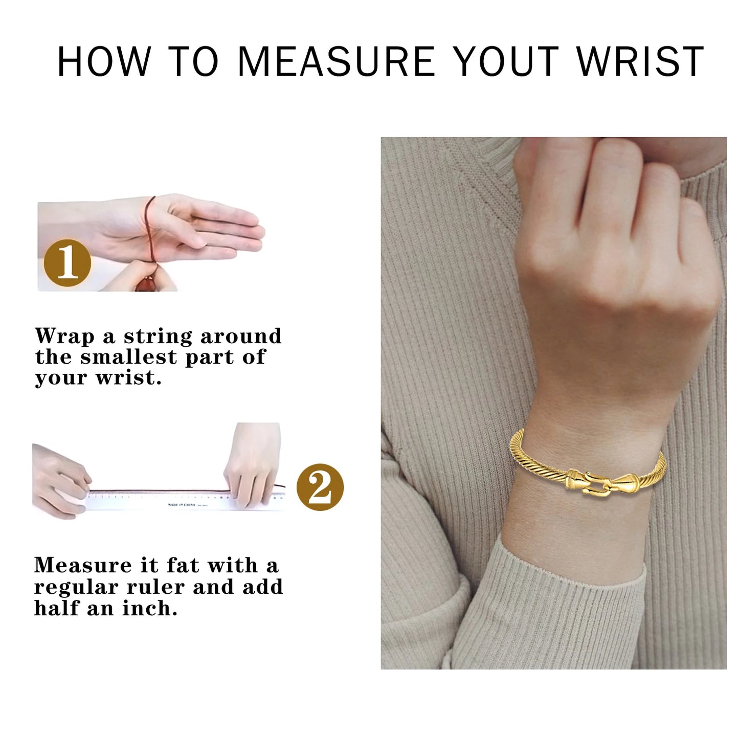 Roman Numeral Bangle with Hook Clasp
