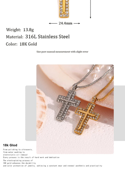 MamacitaSlay Trendy Cross Pendant Necklace Design Waterproof Neck Jewelry Design Waterproof Neck Jewelry Neutral Statement Gift