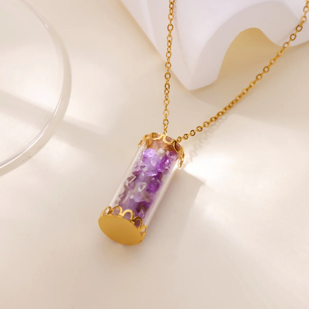 Stainless Steel Wishing Bottle Pendent Necklaces Charm Trendy Necklaces Waterproof