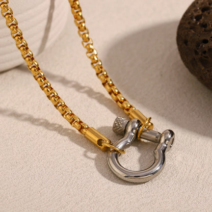 MamacitaSlay Unique Cool 316L Stainless Steel Double Color Necklace Party Waterproof Neck Jewelry For Women's DIY Accessories