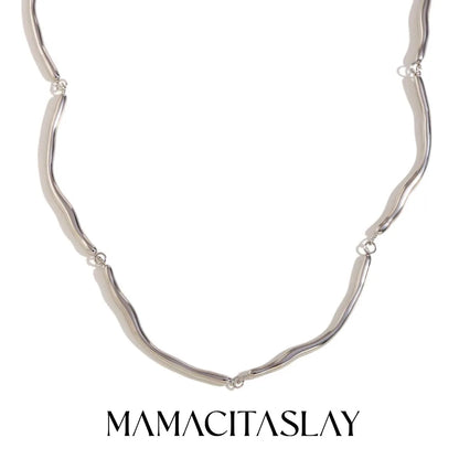 MamacitaSlay Classic 316L Stainless Steel Irregular Necklace Party Waterproof Jewelry Unique Cool Neck Jewelry Neutral Necklace